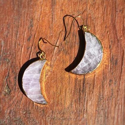 Amethyst Moon Earrings • Amethyst Moon Pendant..