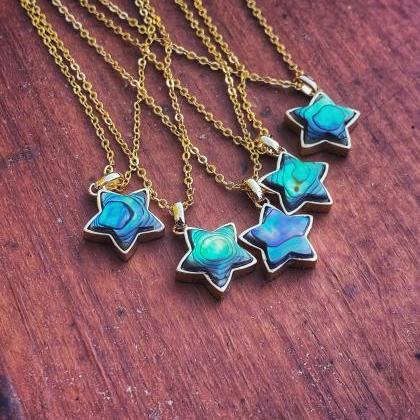 Abalone Shell Star Necklace - Abalone Necklace -..