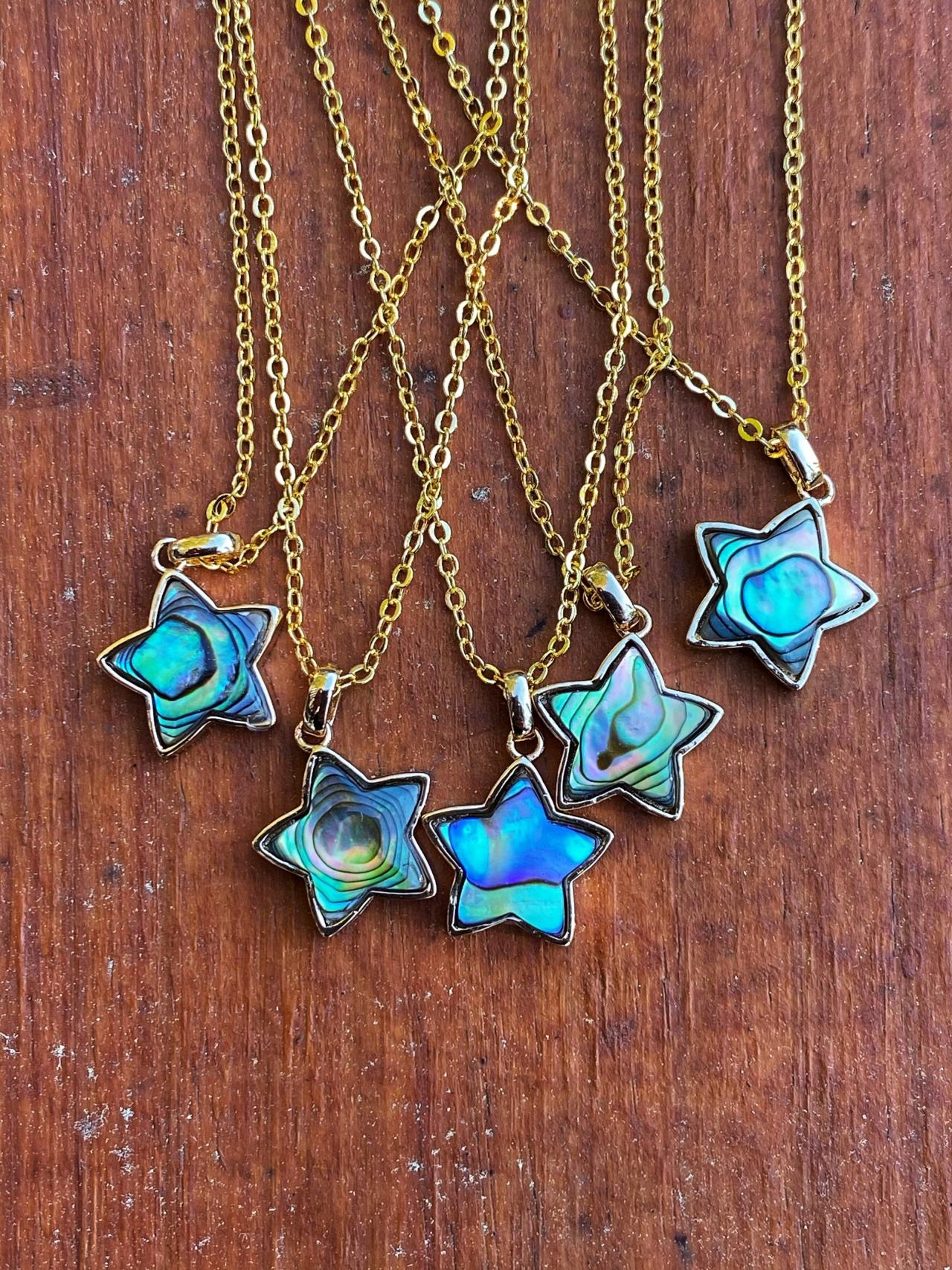 Abalone Shell Star Necklace - Abalone Necklace - Natural Abalone Necklace - Abalone Star Necklace - Star Necklace - Natural Star Necklace
