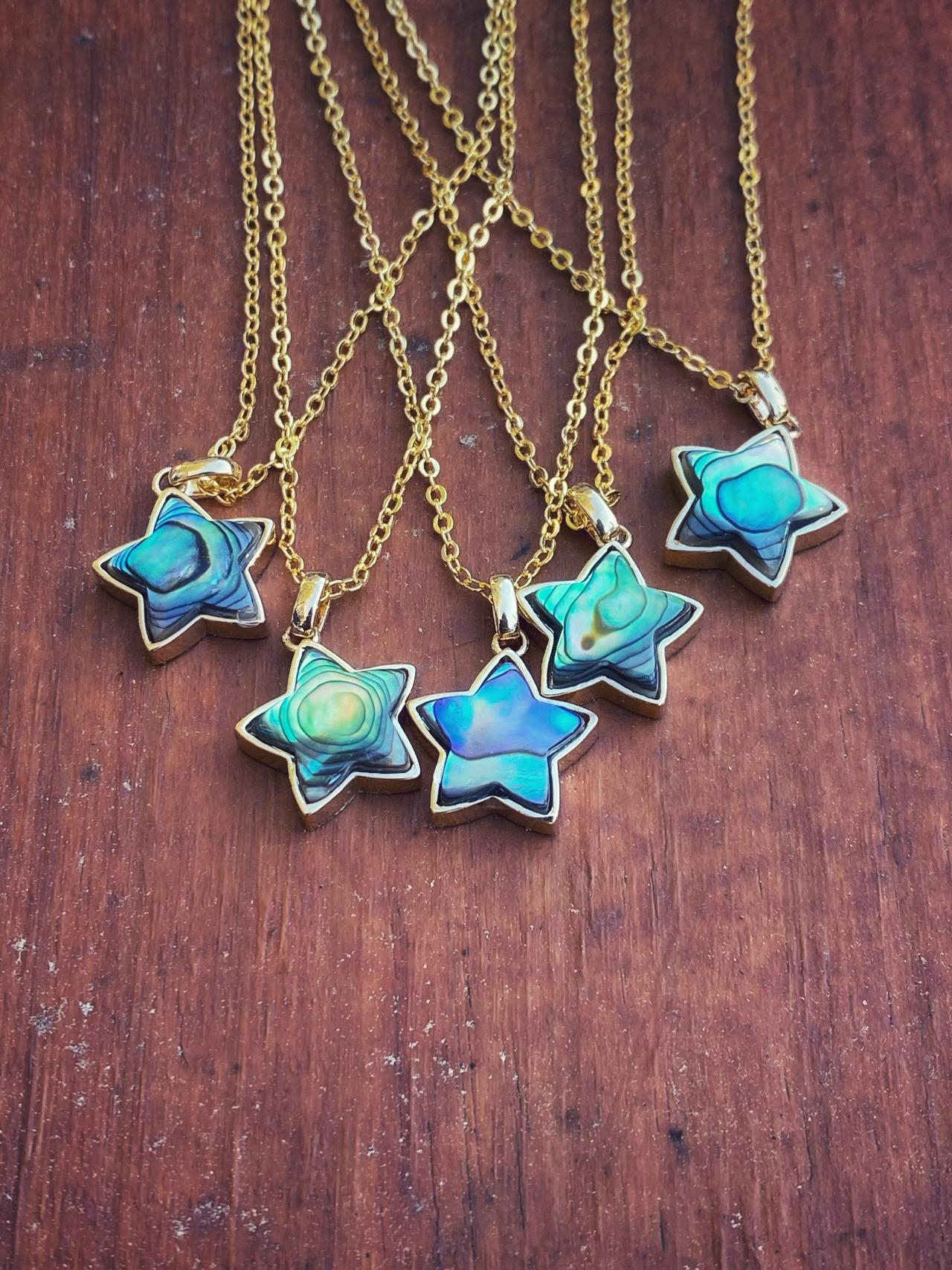 Abalone Shell Star Necklace - Abalone Necklace - Natural Abalone ...